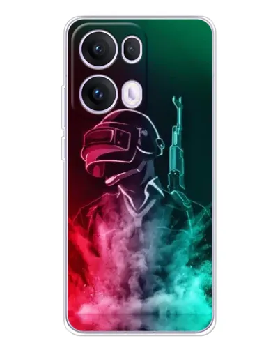 Чехол для OPPO Reno 13 Pro 5G с картинкой «PUBG — огненный воин»