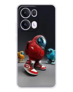 Чехол для OPPO Reno 13 Pro 5G с картинкой «Among Us — 3D стиль»