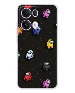 Чехол для OPPO Reno 13 Pro 5G с картинкой «Космический паттерн Among Us»