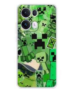 Чехол для OPPO Reno 13 Pro 5G с картинкой «Криперы Minecraft»