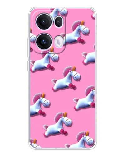 Чехол для OPPO Reno 13 Pro 5G с картинкой «Единороги на розовом»