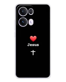 Чехол для OPPO Reno 13 Pro 5G с картинкой «Сердце - Jesus»