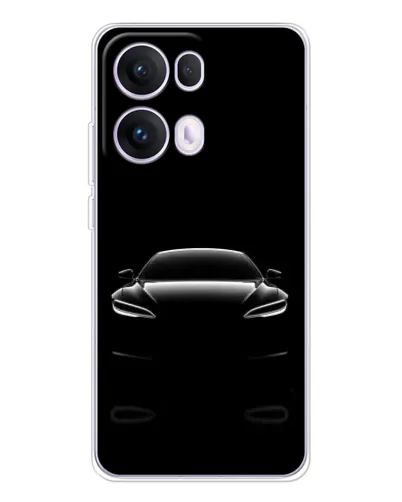 Чехол для OPPO Reno 13 Pro 5G с картинкой «Силуэт Tesla Night»