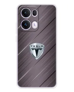 Чехол для OPPO Reno 13 Pro 5G с картинкой «Металлическая текстура Tesla»
