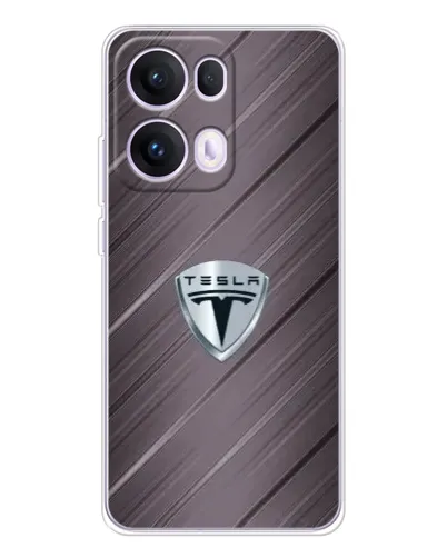 Чехол для OPPO Reno 13 Pro 5G с картинкой «Металлическая текстура Tesla»