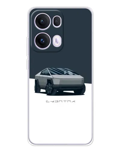 Чехол для OPPO Reno 13 Pro 5G с картинкой «Серебристый Cybertruck Tesla»