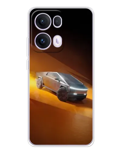 Чехол для OPPO Reno 13 Pro 5G с картинкой «Cybertruck в пустыне»