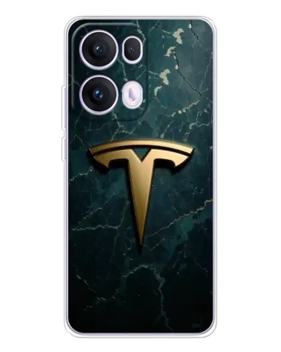 Чехол для OPPO Reno 13 Pro 5G с картинкой «Мраморная Tesla Gold»