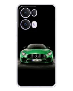 Чехол для OPPO Reno 13 Pro 5G с картинкой «Mercedes — неоновый лого»