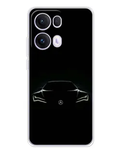 Чехол для OPPO Reno 13 Pro 5G с картинкой «Mercedes — силуэт авто» Чехол для OPPO Reno 13 Pro 5G с картинкой «Mercedes — силуэт авто»