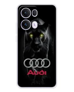 Чехол для OPPO Reno 13 Pro 5G с картинкой «Пантера и Audi» Чехол для OPPO Reno 13 Pro 5G с картинкой «Пантера и Audi»