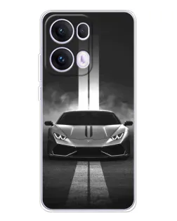 Чехол для OPPO Reno 13 Pro 5G с картинкой «Lamborghini симметрия дорог»