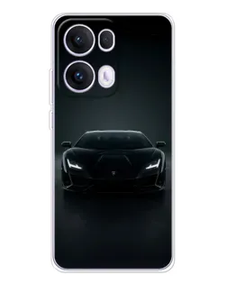Чехол для OPPO Reno 13 Pro 5G с картинкой «Черный Lamborghini Aventador»