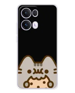 Чехол для OPPO Reno 13 Pro 5G с картинкой «Пушин на черном»
