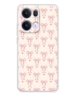 Чехол для OPPO Reno 13 Pro 5G с картинкой «Розовые бантики Coquette»