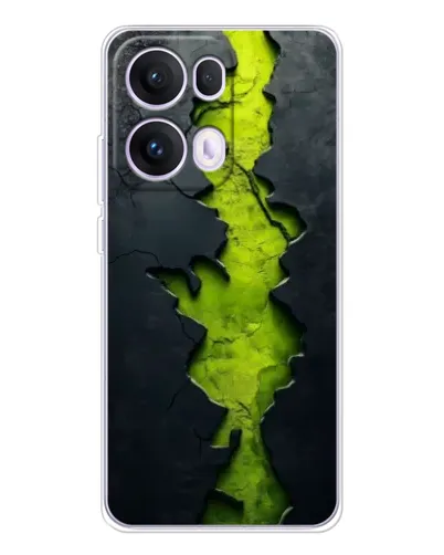 Чехол для OPPO Reno 13 Pro 5G с картинкой «Салатовый разлом скалы»
