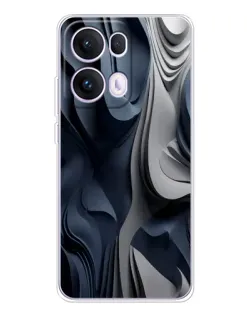 Чехол для OPPO Reno 13 Pro 5G с картинкой «Объемные синие складки»