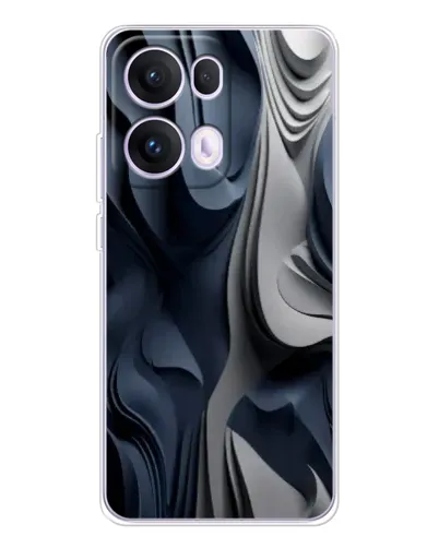 Чехол для OPPO Reno 13 Pro 5G с картинкой «Объемные синие складки»