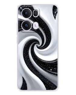 Чехол для OPPO Reno 13 Pro 5G с картинкой «Черно-белая спираль»