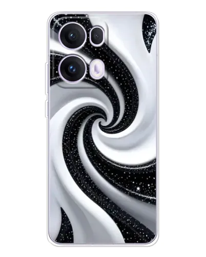 Чехол для OPPO Reno 13 Pro 5G с картинкой «Черно-белая спираль»