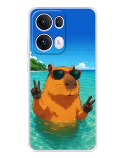Чехол для OPPO Reno 13 Pro 5G с картинкой «Морская капибара» Чехол для OPPO Reno 13 Pro 5G с картинкой «Морская капибара»
