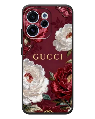 Чехол для OPPO Reno 15 F с картинкой «Gucci — бордовые розы» Чехол для OPPO Reno 15 F с картинкой «Gucci — бордовые розы»
