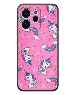 Чехол для OPPO Reno 15 F с картинкой «Unicorn паттерн розовый» Чехол для OPPO Reno 15 F с картинкой «Unicorn паттерн розовый»
