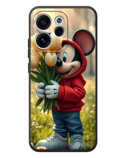 Чехол для OPPO Reno 15 F с картинкой «Микки с тюльпанами»
