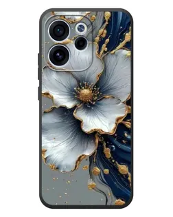 Чехол для OPPO Reno 15 F с картинкой «Белый цветок и золотой флюид»