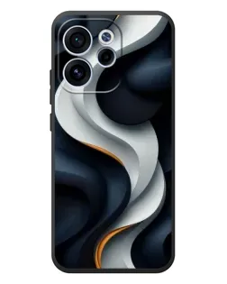 Чехол для OPPO Reno 15 F с картинкой «Объемные черно-белые ленты» Чехол для OPPO Reno 15 F с картинкой «Объемные черно-белые ленты»