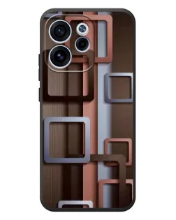 Чехол для OPPO Reno 15 F с картинкой «Коричневые объемные квадраты» Чехол для OPPO Reno 15 F с картинкой «Коричневые объемные квадраты»