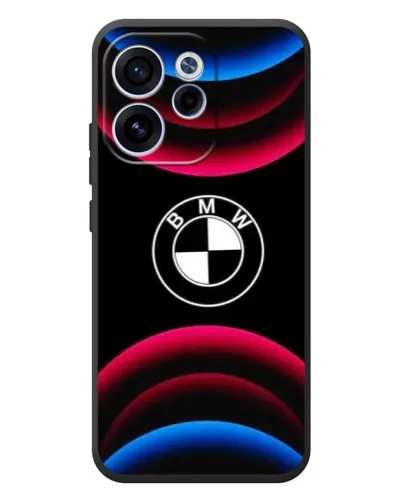 Чехол для OPPO Reno 15 FS с картинкой «Логотип BMW и неоновые дуги» Чехол для OPPO Reno 15 FS с картинкой «Логотип BMW и неоновые дуги»