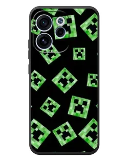 Чехол для OPPO Reno 15 FS с картинкой «Паттерн с криперами»