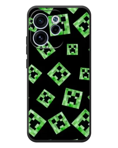 Чехол для OPPO Reno 15 FS с картинкой «Паттерн с криперами» Чехол для OPPO Reno 15 FS с картинкой «Паттерн с криперами»