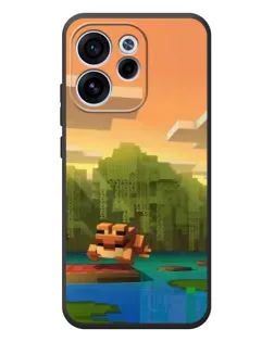 Чехол для OPPO Reno 15 FS с картинкой «Майнкрафт закат солнца»