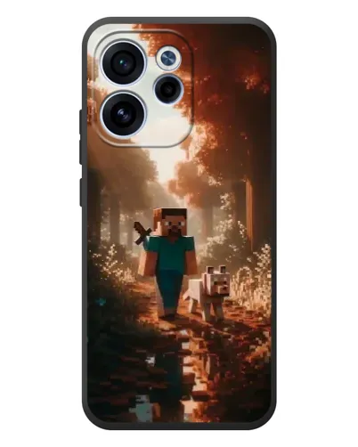 Чехол для OPPO Reno 15 FS с картинкой «Стив в лесу» Чехол для OPPO Reno 15 FS с картинкой «Стив в лесу»