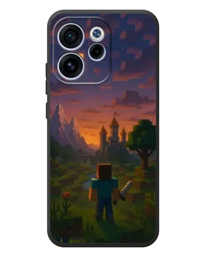 Чехол для OPPO Reno 15 FS с картинкой «Стив у башни» Чехол для OPPO Reno 15 FS с картинкой «Стив у башни»