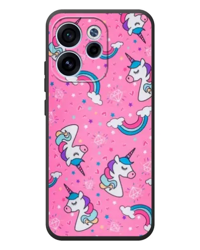 Чехол для OPPO Reno 15 FS с картинкой «Unicorn паттерн розовый» Чехол для OPPO Reno 15 FS с картинкой «Unicorn паттерн розовый»