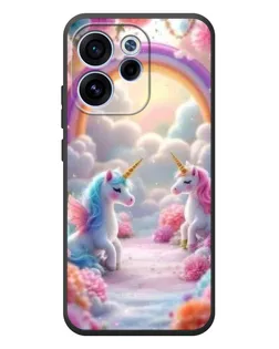 Чехол для OPPO Reno 15 FS с картинкой «Радуга и единороги»
