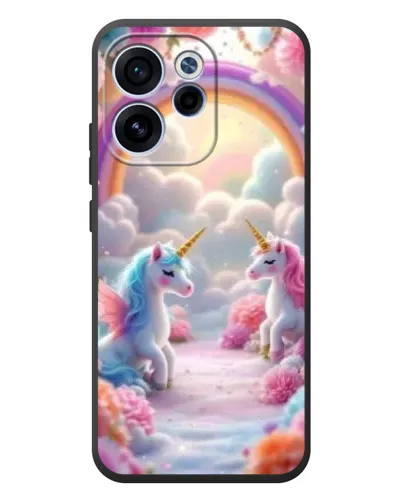 Чехол для OPPO Reno 15 FS с картинкой «Радуга и единороги» Чехол для OPPO Reno 15 FS с картинкой «Радуга и единороги»