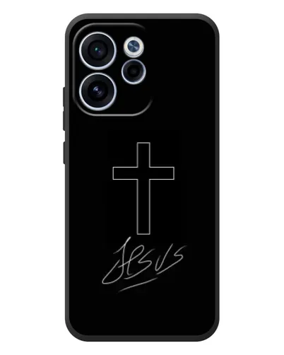 Чехол для OPPO Reno 15 FS с картинкой «Графический крест Jesus» Чехол для OPPO Reno 15 FS с картинкой «Графический крест Jesus»