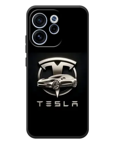 Чехол для OPPO Reno 15 FS с картинкой «Tesla — серебристое авто»