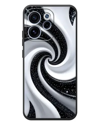 Чехол для OPPO Reno 15 FS с картинкой «Черно-белая спираль»