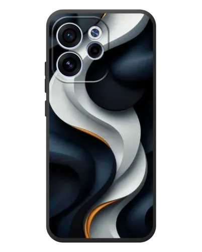 Чехол для OPPO Reno 15 FS с картинкой «Объемные черно-белые ленты»