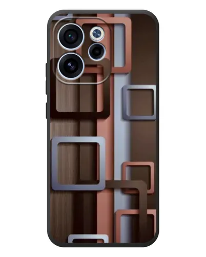 Чехол для OPPO Reno 15 FS с картинкой «Коричневые объемные квадраты»