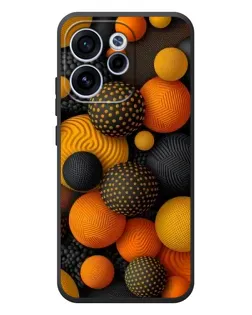 Чехол для OPPO Reno 15 FS с картинкой «Объемные оранжевые сферы»