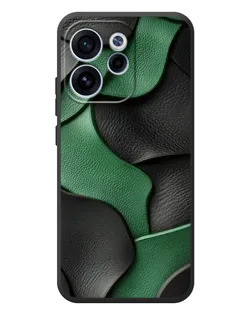 Чехол для OPPO Reno 15 FS с картинкой «Зеленые кожаные волны»
