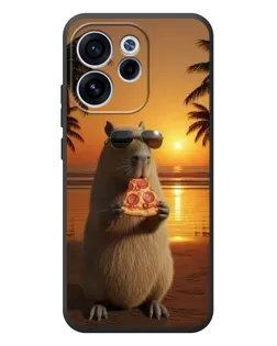 Чехол для OPPO Reno 15 FS с картинкой «Капибара с пиццей»