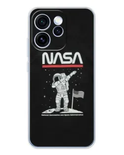 Чехол для OPPO Reno 15 Pro с картинкой «NASA — шагаем по Луне» Чехол для OPPO Reno 15 Pro с картинкой «NASA — шагаем по Луне»