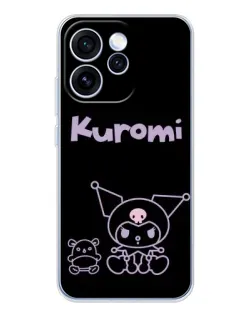 Чехол для OPPO Reno 15 Pro с картинкой «Kuromi — черный минимализм»